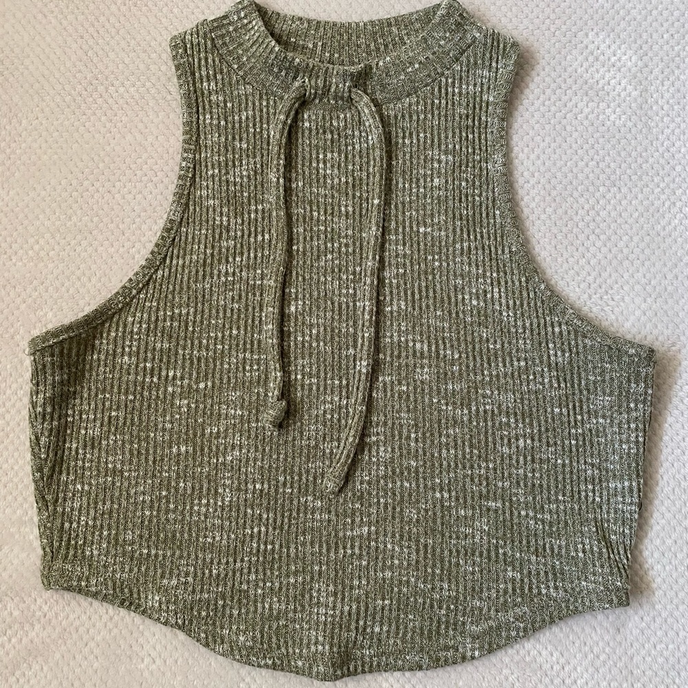 GYMSHARK marl halter rest day tie top